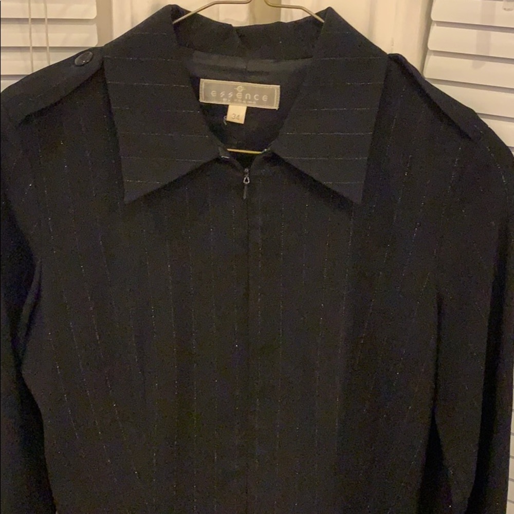 Black dress with metallic silver lining